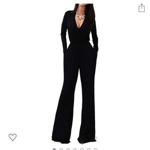 Wrap Top Wide Leg Long Sleeve Jumpsuit